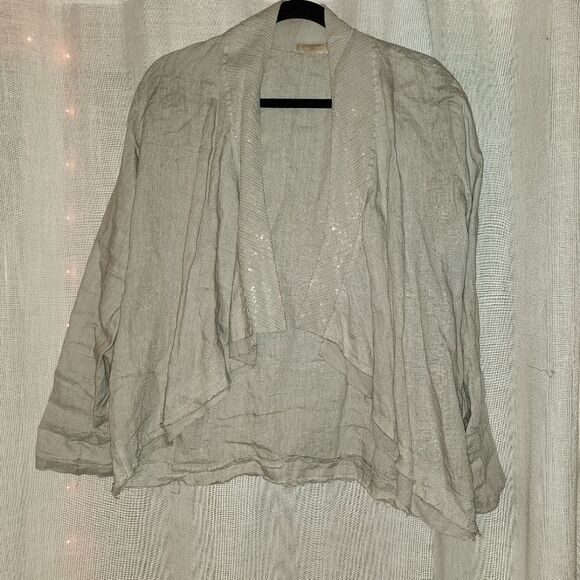 V*Milano Linen Shirt with Sequins. - Picture 1 of 6